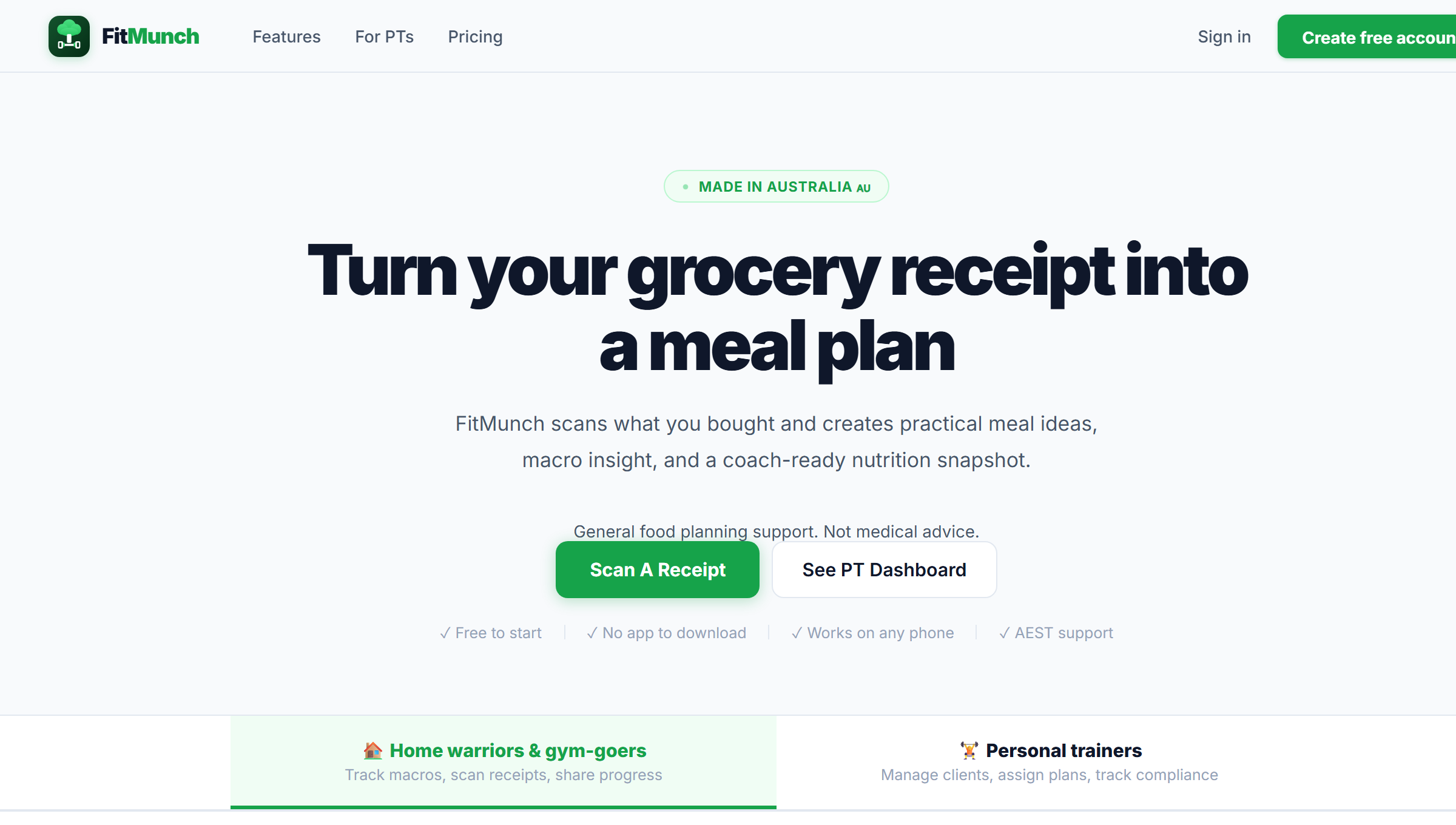 FitMunch marketing website